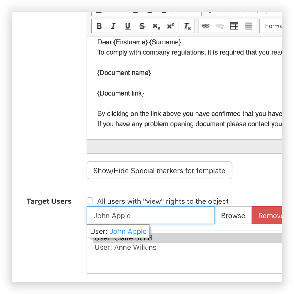 Automate Notifications to Inform Users of a Compliance