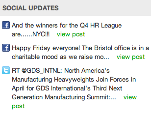 Social networking in the intranet - screenshot of posts