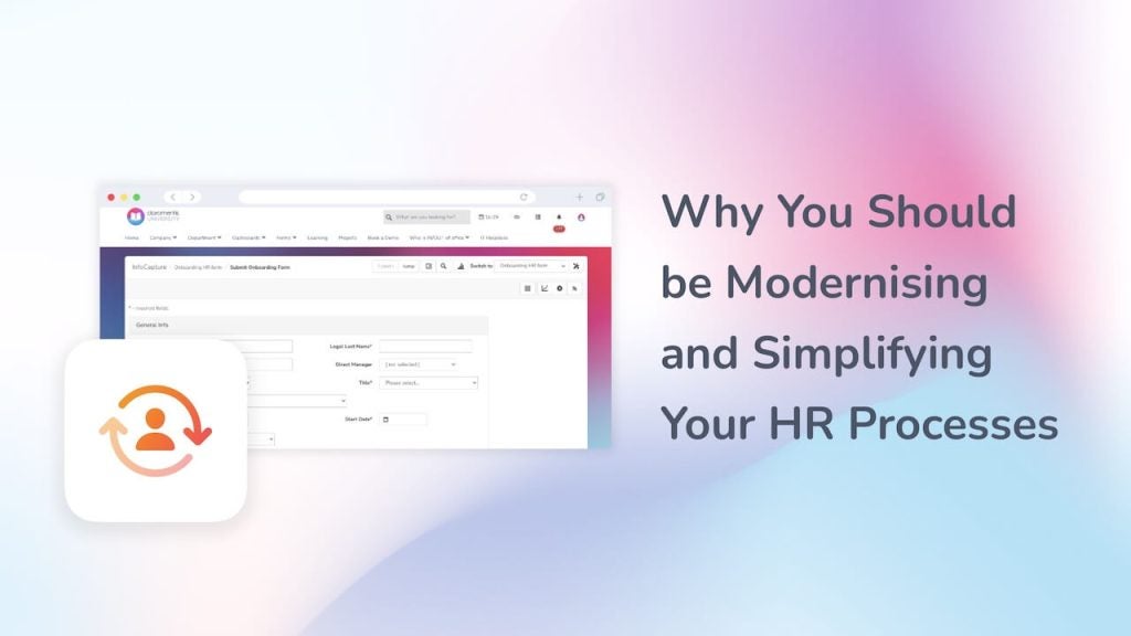 Why You Should be Modernising and Simplifying Your HR Processes - text image with icon